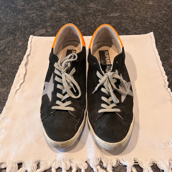 Golden Goose Sneakers-Superstar, Size 45, Leather Black and Orange, Used - Picture 1 of 6